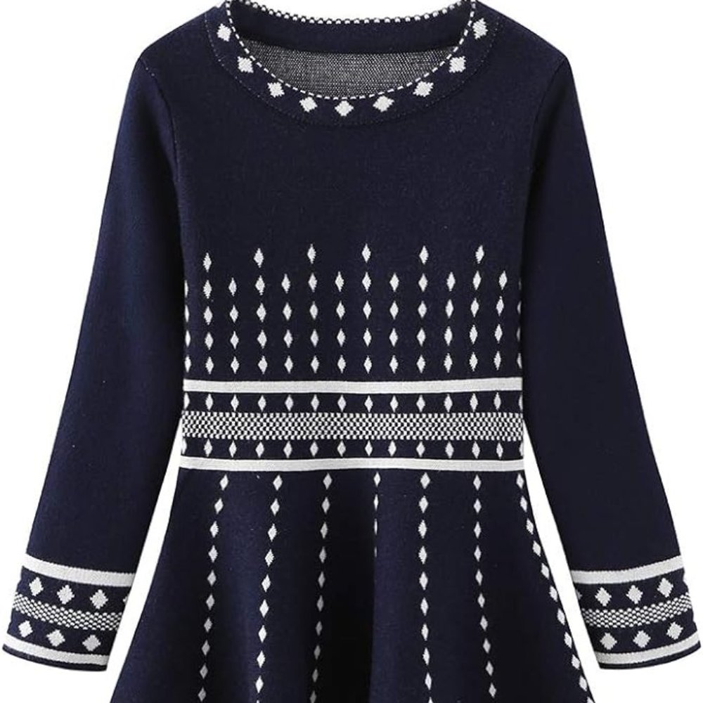 CHENXIN Little Girl's Winter Knit Sweater Dress 5T-6T
